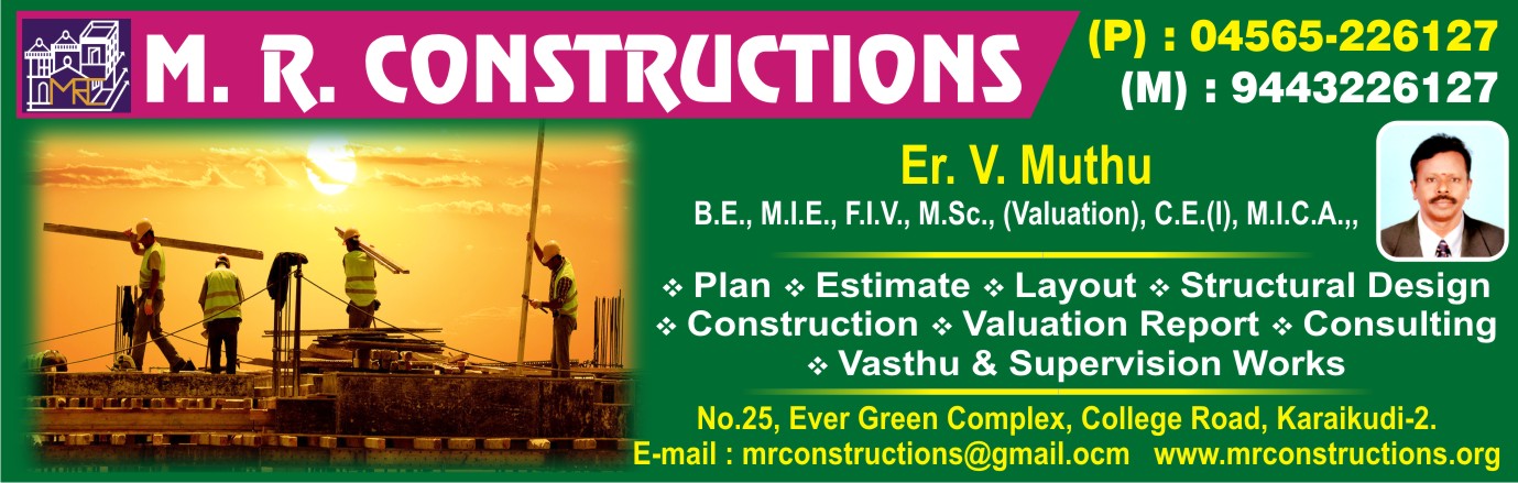 M. R. CONSTRUCTIONS <br> Registered Valuer IBBI
